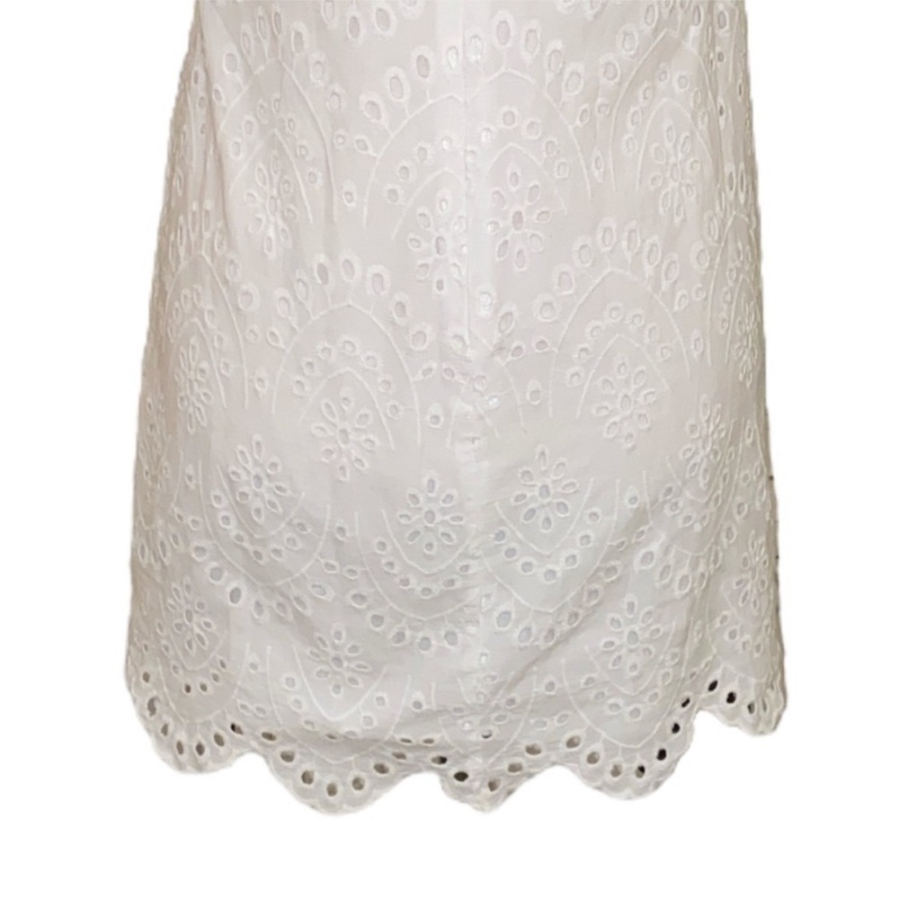 Zara white eyelet shift scalloped dress Small - Picture 13 of 15